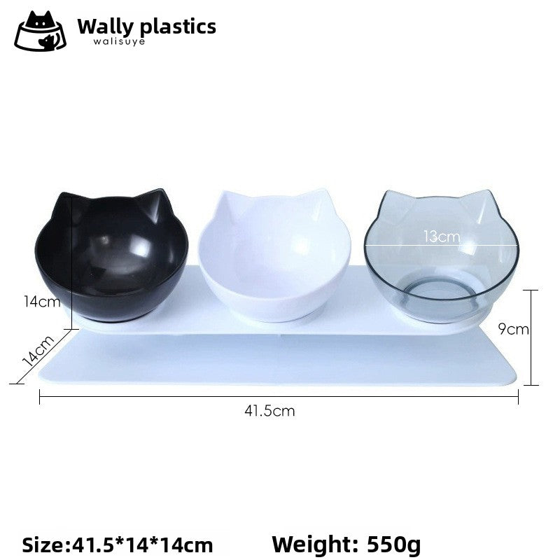 Elevated Cat Bowls with Slanted Design
