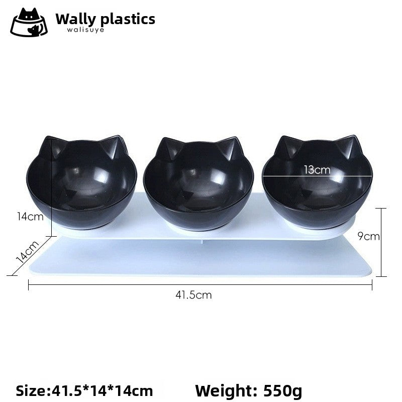 Elevated Cat Bowls with Slanted Design