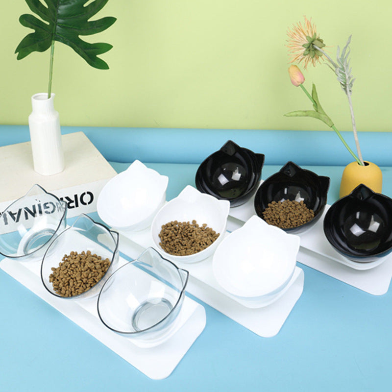 Elevated Cat Bowls with Slanted Design