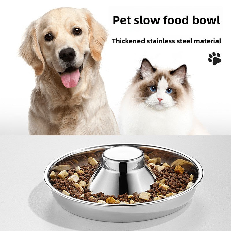 Stainless Steel Pet Slow Feeder Bowl